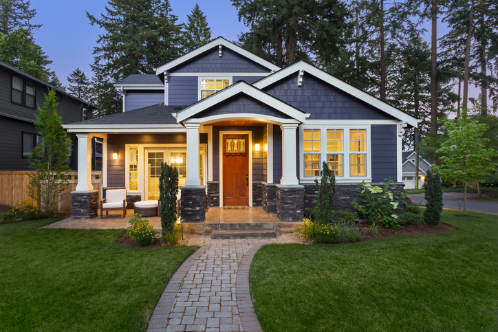 image of a beautiful luxury home exterior at twilight